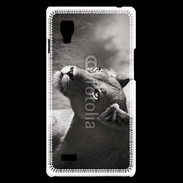 Coque LG Optimus L9 Lionne en noir et blanc