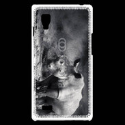 Coque LG Optimus L9 Rhinocéros noir et blanc