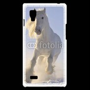 Coque LG Optimus L9 Cheval blanc dans la neige