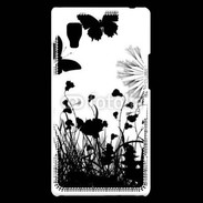 Coque LG Optimus L9 Papillon en noir et blanc