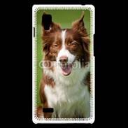 Coque LG Optimus L9 Chien Colley marron et blanc