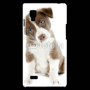 Coque LG Optimus L9 Chiot Colley marron et blanc