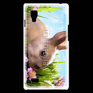 Coque LG Optimus L9 Lapin et fleurs