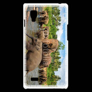 Coque LG Optimus L9 Groupe d'éléphants à la rivière