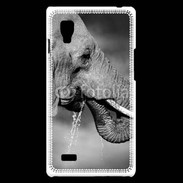 Coque LG Optimus L9 Elephant d'Afrique en noir et blanc