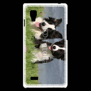 Coque LG Optimus L9 Chien Border Collie noir et blanc