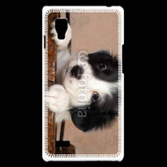 Coque LG Optimus L9 Chiot blanc et noir 2