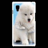 Coque LG Optimus L9 Chien blanc et paire de chaussons