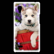 Coque LG Optimus L9 Portrait chiot Husky de Sibérie 1