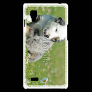 Coque LG Optimus L9 Chiot blanc et gris 1