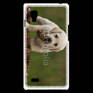 Coque LG Optimus L9 Chiot labrador avec pomme de pin
