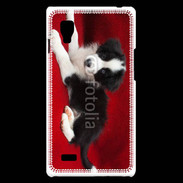 Coque LG Optimus L9 Chiot noir et blanc 5