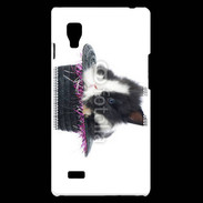 Coque LG Optimus L9 Lapin noir et blanc dans un chapeau