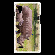 Coque LG Optimus L9 Rhinocéros et son petit