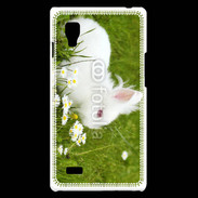Coque LG Optimus L9 Lapin blanc dans l'herbe