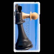 Coque LG Optimus L9 Pions de jeu d'échec sur fond bleu