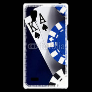 Coque LG Optimus L9 Poker bleu et noir 2
