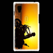 Coque LG Optimus L9 Femme biker au couché de soleil