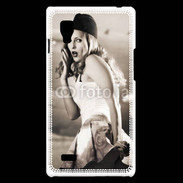 Coque LG Optimus L9 Femme avec fond avion