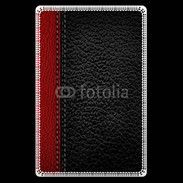 Etui carte bancaire Effet cuir noir et rouge