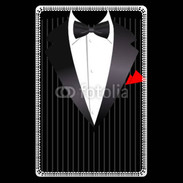 Etui carte bancaire Illustration smoking noir rayé