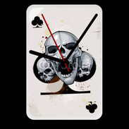 Grande pendule murale Carte tête de mort trèfle