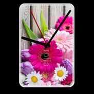 Grande pendule murale Bouquet de fleur sur bois