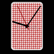 Grande pendule murale Effet vichy rouge et blanc