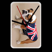 Grande pendule murale Bulldog anglais en tenue