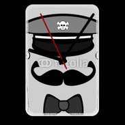 Grande pendule murale Moustache et casquette tête de mort