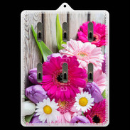 Porte clés Bouquet de fleur sur bois