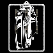 Porte clés Illustration voiture de sport en noir et blanc