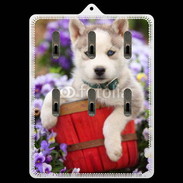 Porte clés Portrait chiot Husky de Sibérie 1