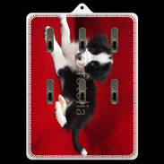 Porte clés Chiot noir et blanc 5