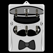 Porte clés Moustache et casquette tête de mort