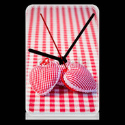 Pendule de bureau Mode vichy et petit coeur