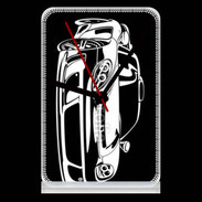 Pendule de bureau Illustration voiture de sport en noir et blanc