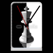 Pendule de bureau Roi d'échec noir et blanc