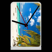 Pendule de bureau Plage paradisiaque des caraïbes