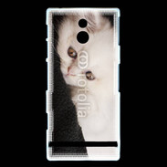 Coque Sony Xperia P Chat persan blanc 5