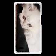 Coque LG Optimus L9 Chat persan blanc 5