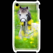 Coque iPhone 3G / 3GS Poney Shetland gris et blanc