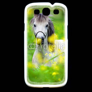 Coque Samsung Galaxy S3 Poney Shetland gris et blanc