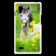 Coque LG Optimus L9 Poney Shetland gris et blanc