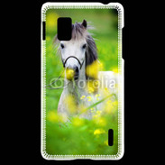 Coque LG Optimus G Poney Shetland gris et blanc