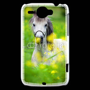 Coque HTC Wildfire G8 Poney Shetland gris et blanc
