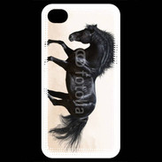 Coque iPhone 4 / iPhone 4S Cheval noir au galop 5