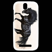 Coque HTC One SV Cheval noir au galop 5