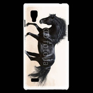 Coque LG Optimus L9 Cheval noir au galop 5