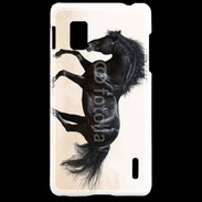 Coque LG Optimus G Cheval noir au galop 5